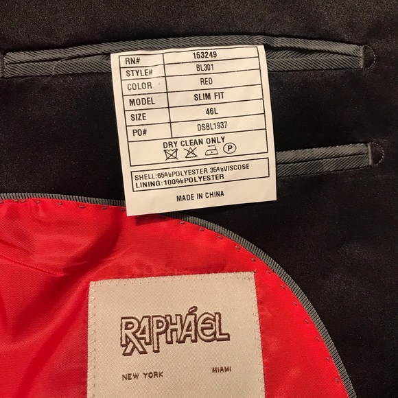 Raphael Red black Tuxedo Coat - Picture 11 of 17